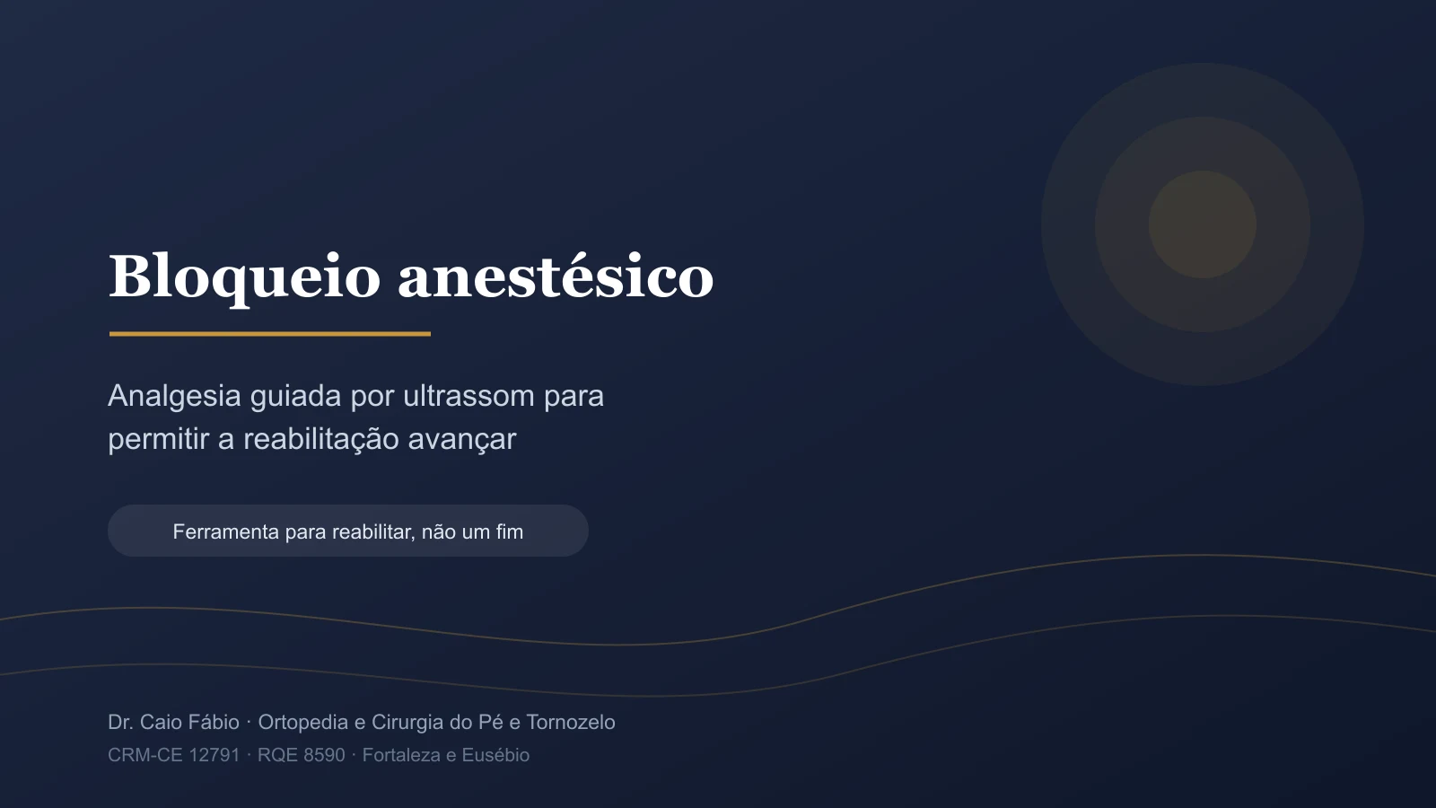 Bloqueio anestésico guiado por ultrassom para dor no pé e tornozelo — avaliação em Fortaleza